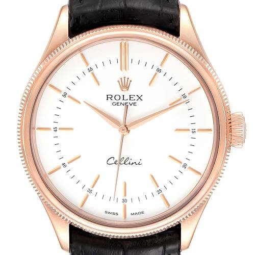 Photo of Rolex Cellini Time White Dial EveRose Gold Mens Watch 50505