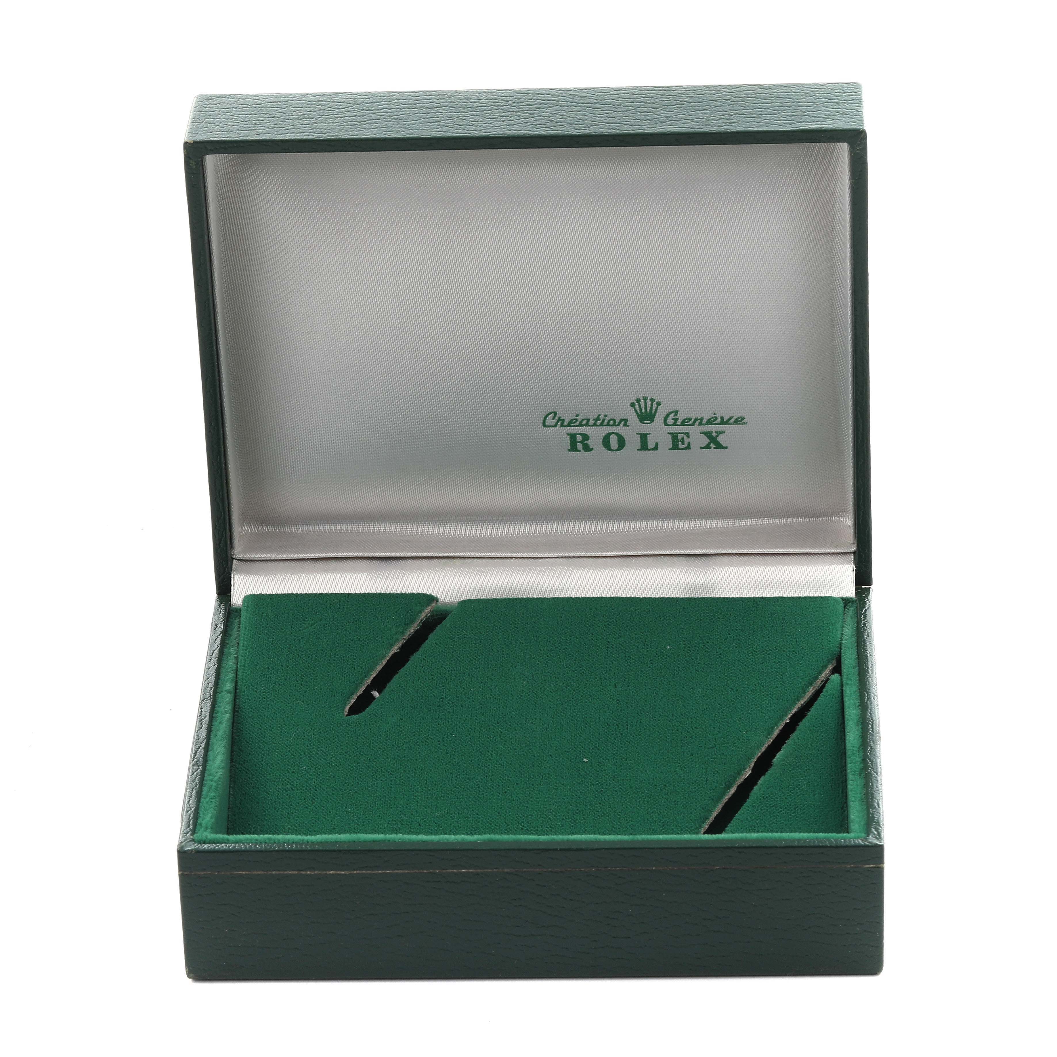 The image shows an open presentation box for the Vintage Collection by Rolex, displaying the interior lining and compartments.
