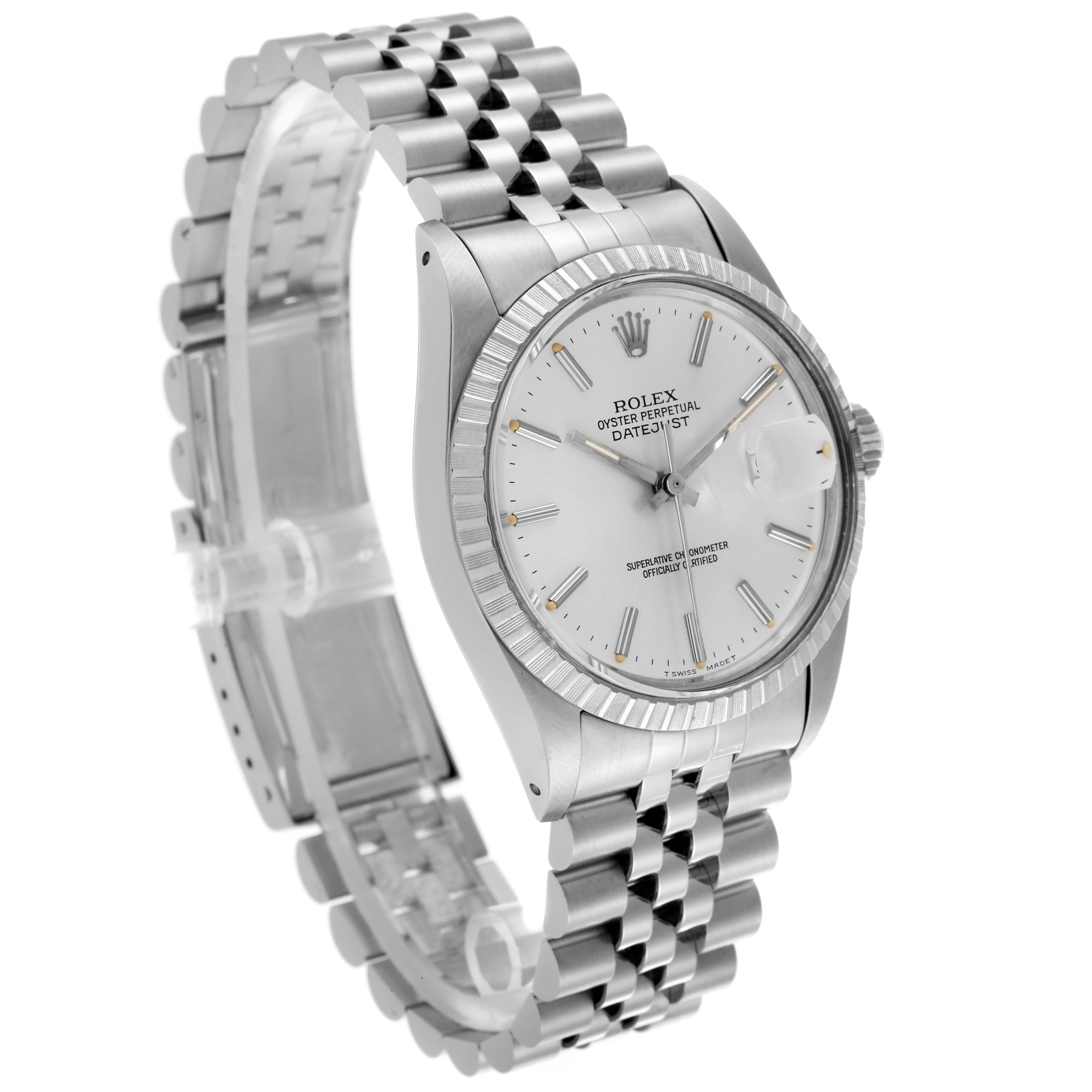 The Rolex Vintage Collection 16030 Men's Stainless Steel Silver Dial 16030 Men's Stainless Steel Silver Dial model is shown at a three-quarter angle, displaying the dial, case, bezel, and bracelet.