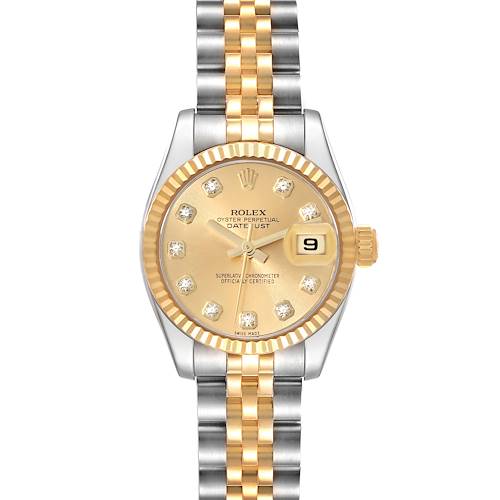 Photo of Rolex Datejust Steel Yellow Gold Diamond Dial Ladies Watch 179173
