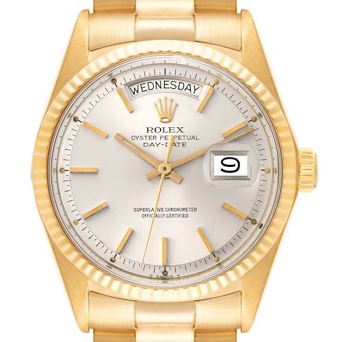 Photo of Rolex President Day-Date Silver Dial Yellow Gold Vintage Mens Watch 1803