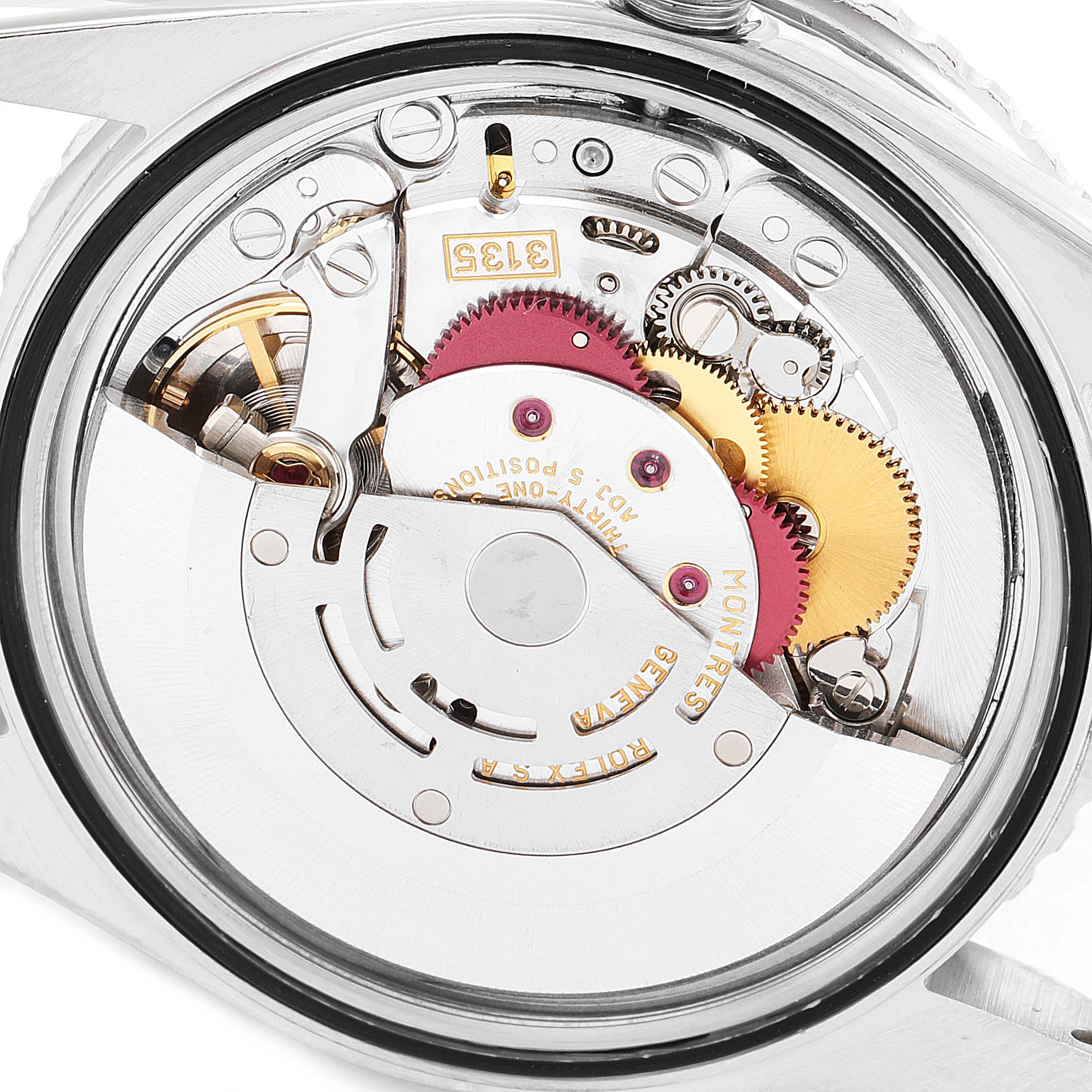 This image shows the intricate internal mechanism of a Rolex Turn-o-Graph 16264 Men's Stainless Steel Black Dial 16264 Men's Stainless Steel Black Dial watch viewed from the back.