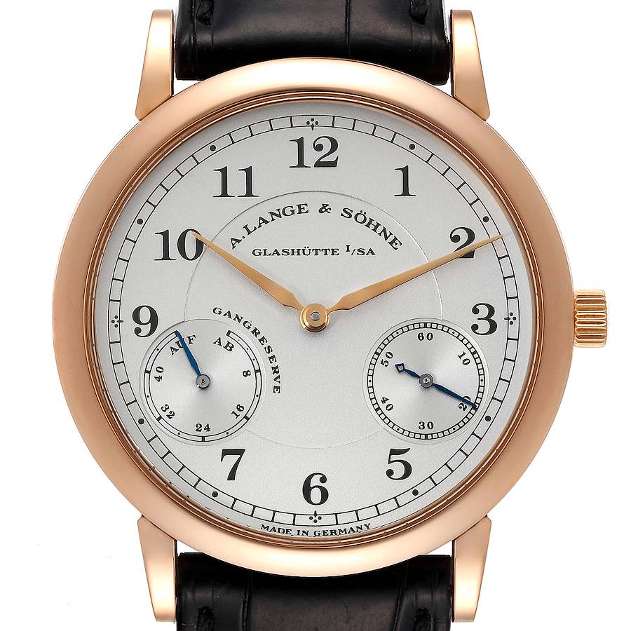A. Lange and Sohne 1815 Up and Down 18k Rose Gold Watch 221.032 Box Papers SwissWatchExpo