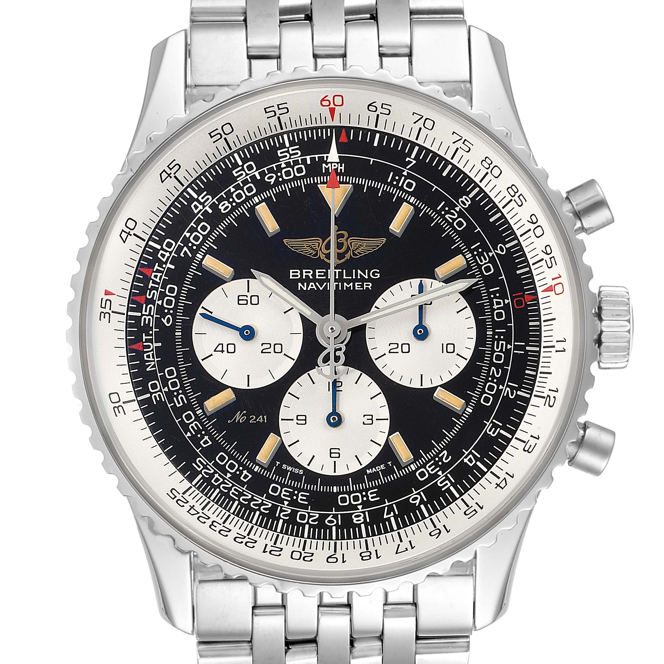 美品 BREITLING Navitimer 純正ステンレスブレス ラグ幅22 Breitling Old Navitimer 22mm 431a Stainless Steel Bracelet
