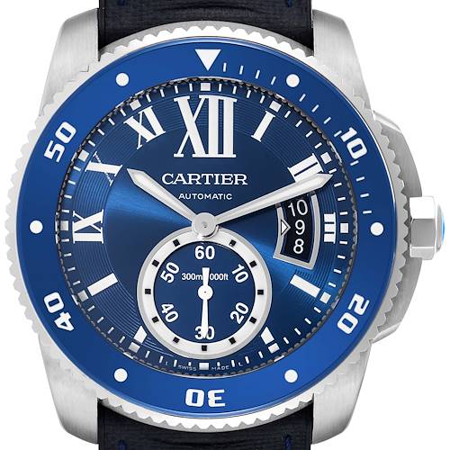 Photo of Cartier Calibre Diver Blue Dial Steel Mens Watch WSCA0010