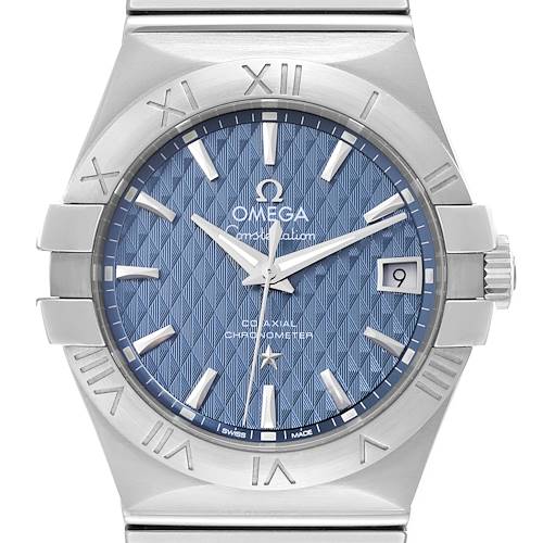 Photo of Omega Constellation 35mm Blue Dial Steel Mens Watch 123.10.35.20.03.002 Box Card