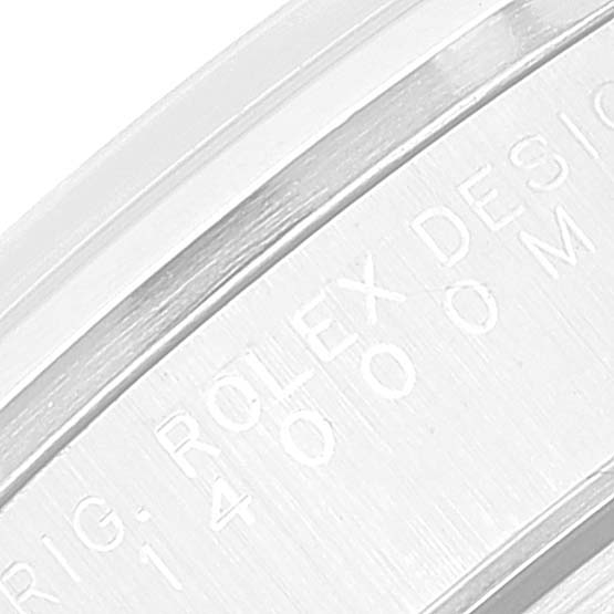 The image shows a close-up of the engraved text on the side of the Rolex Air-King 14000 Men's Stainless Steel Silver Dial 14000 Men's Stainless Steel Silver Dial watch case.