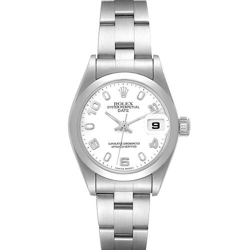 Photo of Rolex Date 26 White Dial Smooth Bezel Steel Ladies Watch 79160