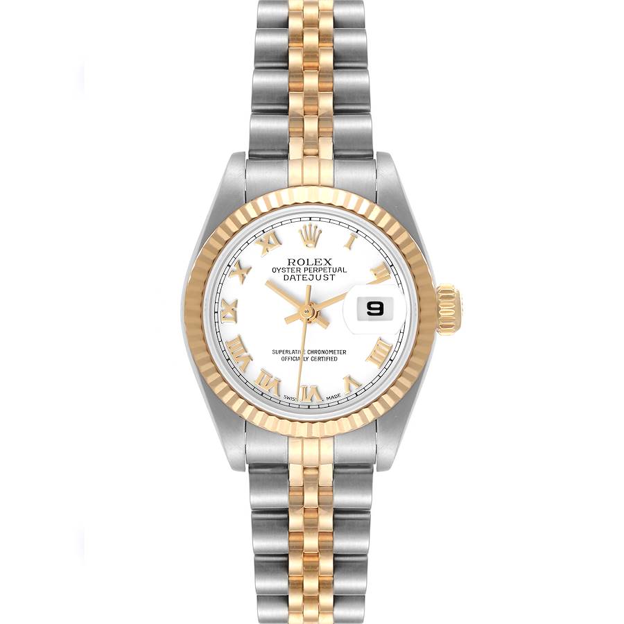 NOT FOR SALE Rolex Datejust 26 Steel Yellow Gold White Roman Dial Watch 79173 Box Papers PARTIAL PAYMENT SwissWatchExpo