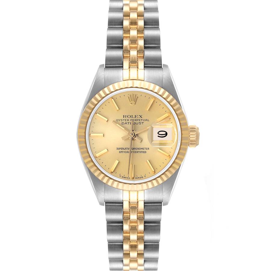 Rolex Datejust 26mm Steel Yellow Gold Champagne Dial Ladies Watch 69173 Papers SwissWatchExpo