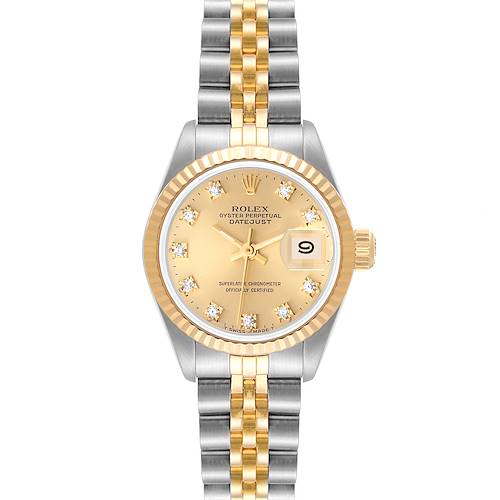 Photo of Rolex Datejust 26mm Steel Yellow Gold Diamond Dial Ladies Watch 69173