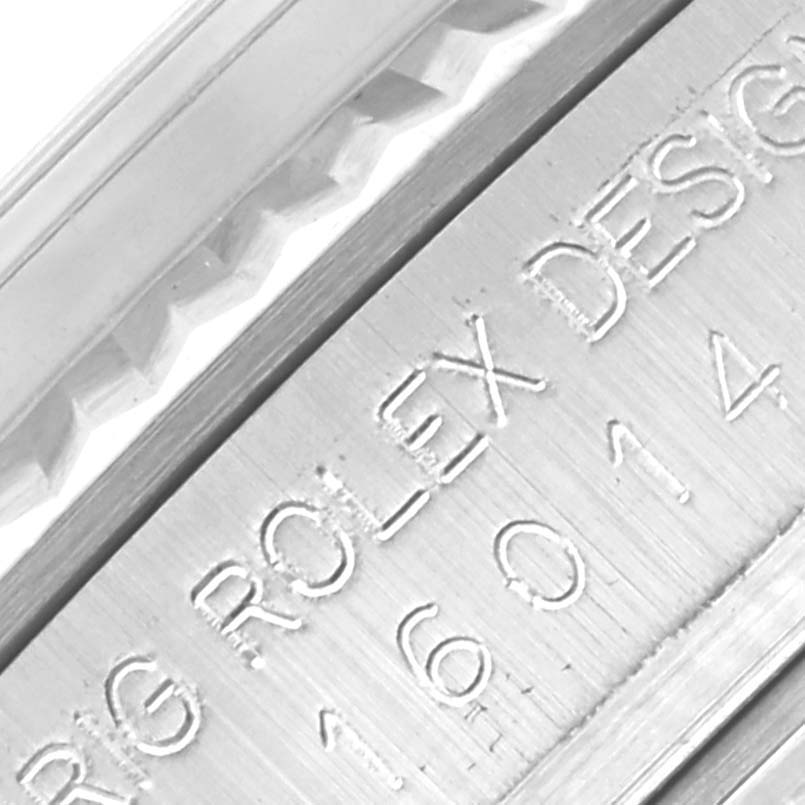 The image shows an engraved side view of a Rolex Vintage Collection 16014 Men's Stainless Steel Silver Dial 16014 Men's Stainless Steel Silver Dial watch case.