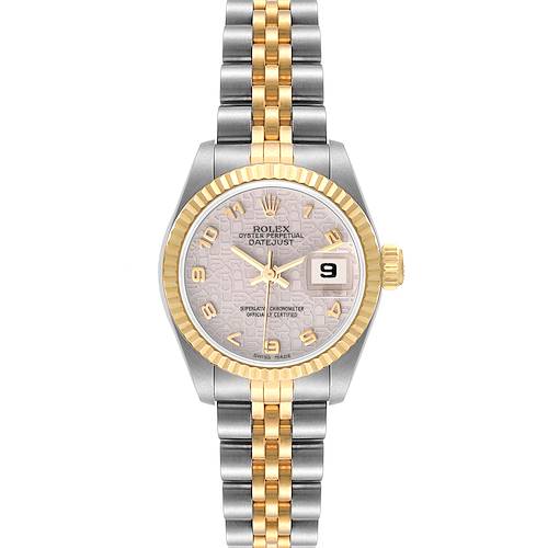 Photo of Rolex Datejust Steel Yellow Gold Anniversary Dial Ladies Watch 69173 Box Papers