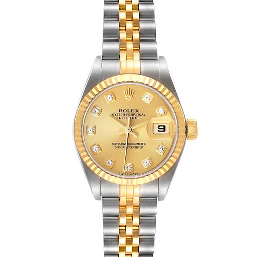 Photo of Rolex Datejust Steel Yellow Gold Diamond Dial Ladies Watch 79173 Papers