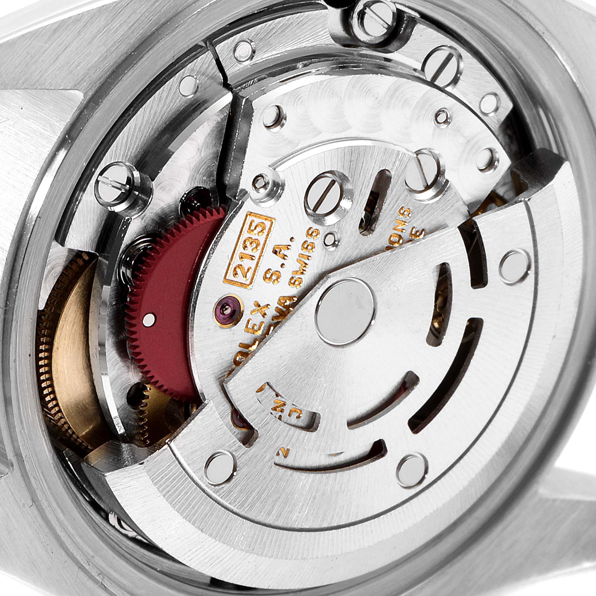 This image shows the movement mechanism of a Rolex Datejust 69173 Women's Steel and Gold (two tone) Champagne Dial 69173 Women's Steel and Gold (two tone) Champagne Dial watch from a close-up angle.