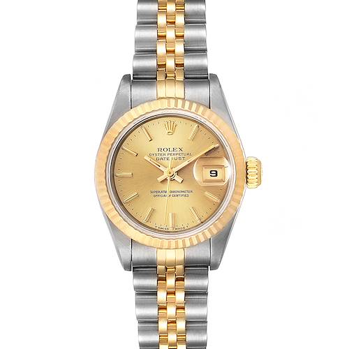 Photo of Rolex Datejust Steel Yellow Gold Fluted Bezel Ladies Watch 69173 Box