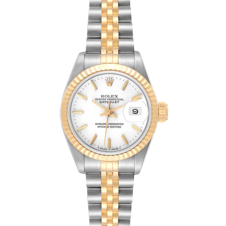 Rolex Datejust White Dial Steel Yellow Gold Ladies Watch 69173 SwissWatchExpo