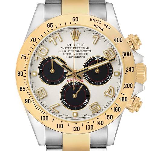 Photo of Rolex Daytona Steel Yellow Gold Panda Dial Mens Watch 116523 Box Card