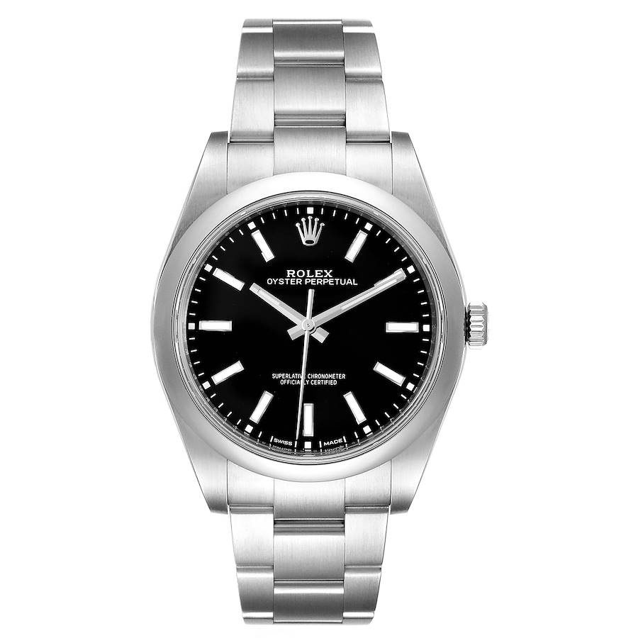 Rolex Oyster Perpetual 39 Black Dial Steel Mens Watch 114300 Unworn ...