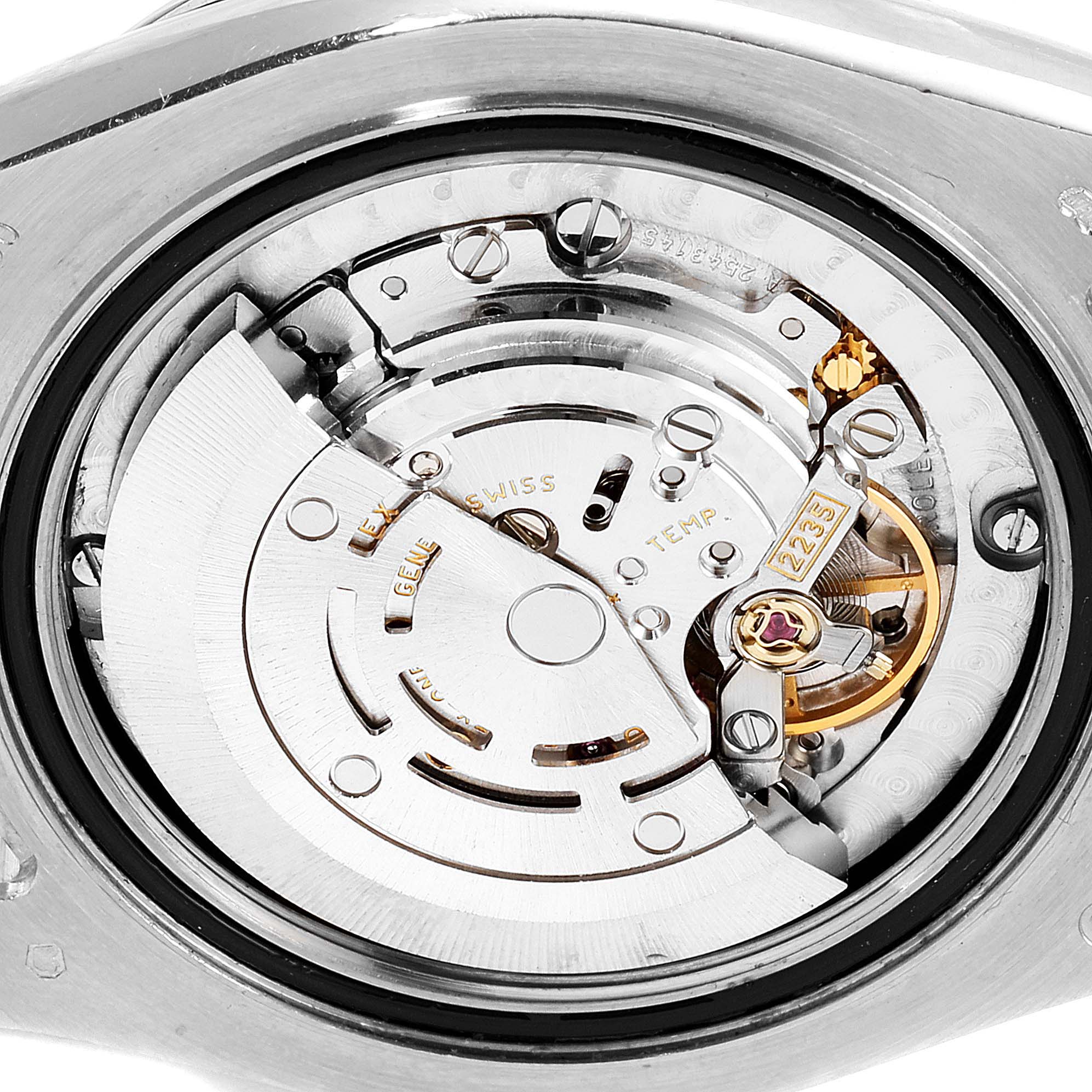 The image shows the movement mechanism of a Rolex Pearlmaster 81319 Women's White Gold Mother of Pearl Dial 81319 Women's White Gold Mother of Pearl Dial watch, viewed from the back.