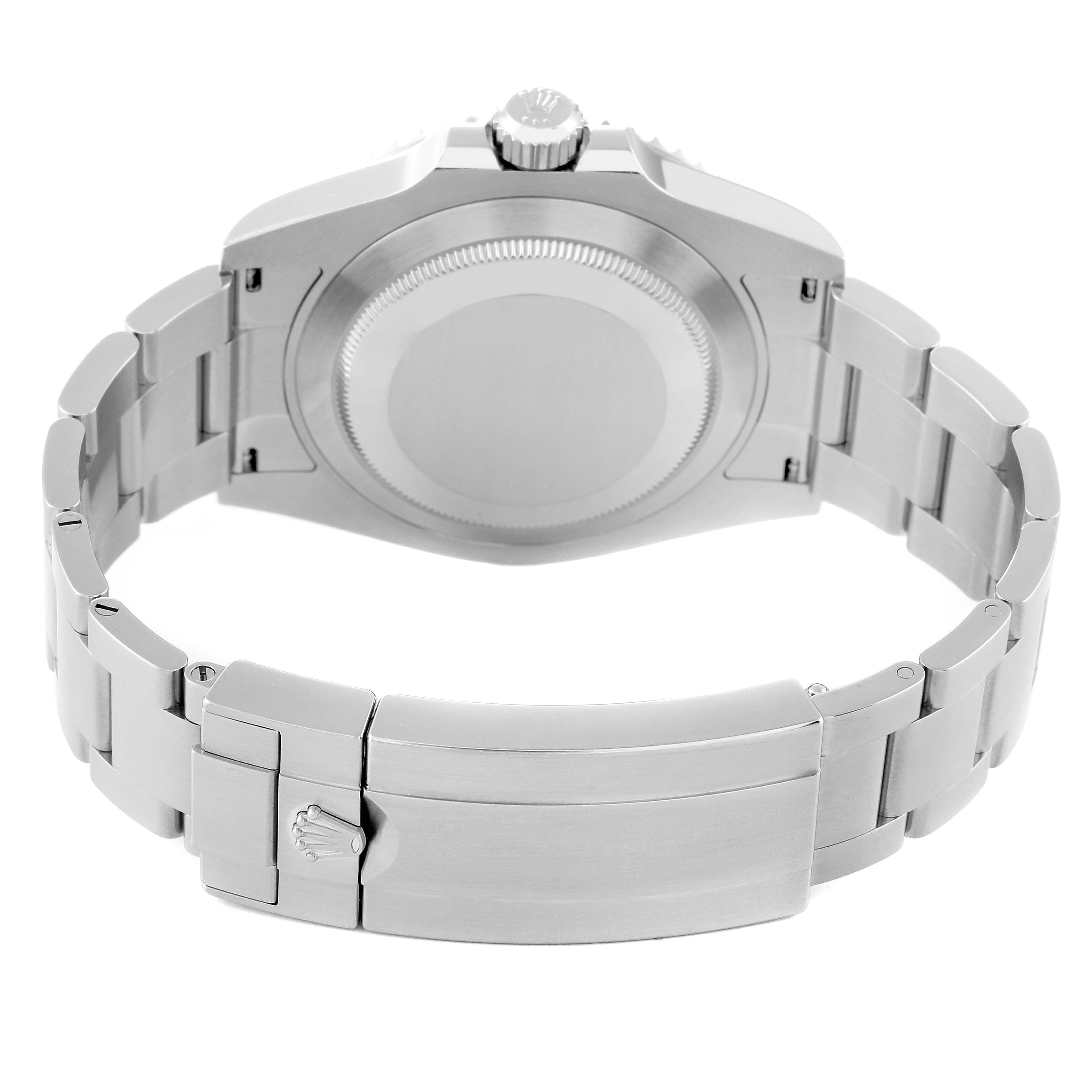 This image shows the backside and clasp of the Rolex Submariner 126610LN Men
s Stainless Steel Black Dial 126610LN Men
s Stainless Steel Black Dial watch, highlighting the case back and bracelet.