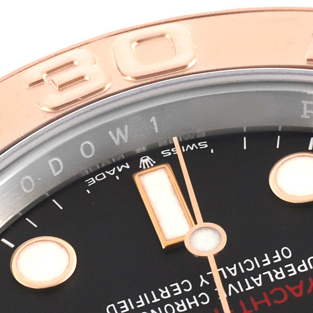 The close-up shows the bezel, dial, and hands of the Rolex Yacht-Master 126621 Men's Steel and Gold (two tone) Black Dial 126621 Men's Steel and Gold (two tone) Black Dial watch, highlighting the "30" mark.