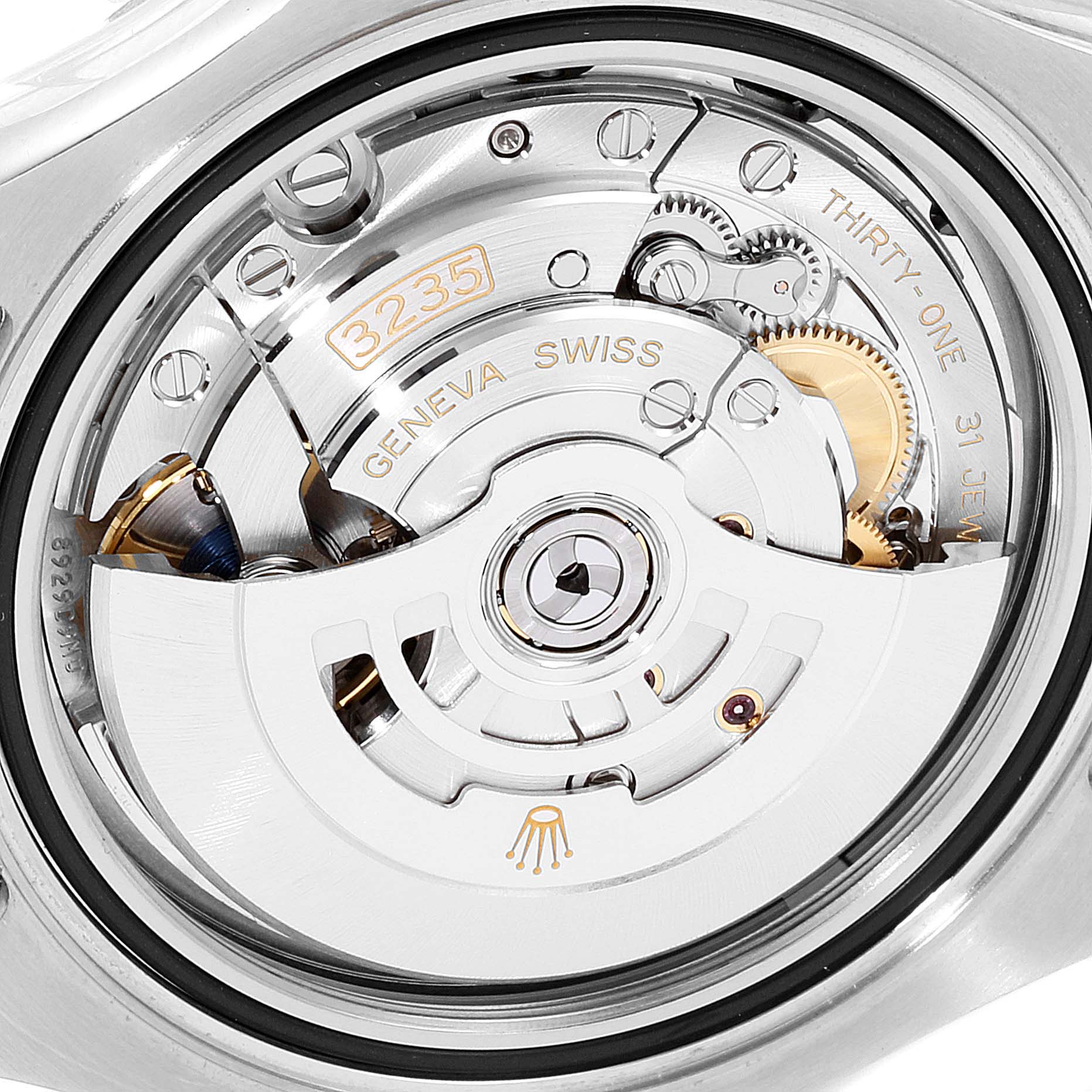 This image shows the intricate movement mechanism from the back of a Rolex Yacht-Master 126622 Men's Stainless Steel Grey Dial 126622 Men's Stainless Steel Grey Dial watch.
