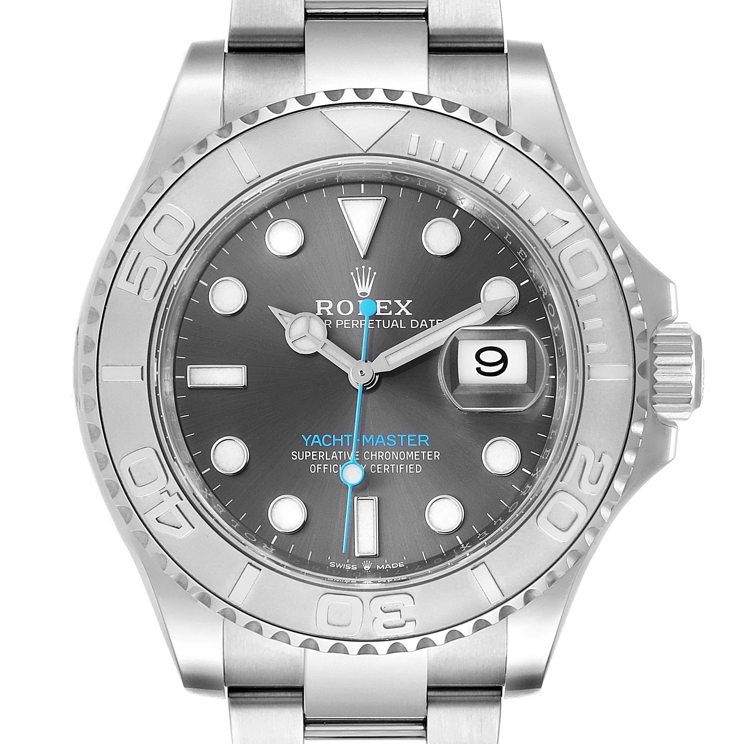 Rolex Yachtmaster Steel Platinum Rhodium Dial Mens Watch 126622 Box ...