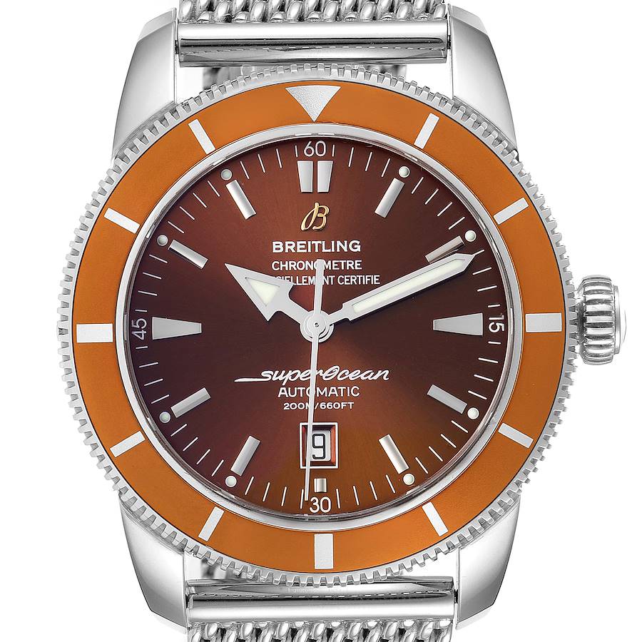 Breitling Superocean Heritage 46 Steel Bronze Dial Watch A17320 Papers SwissWatchExpo