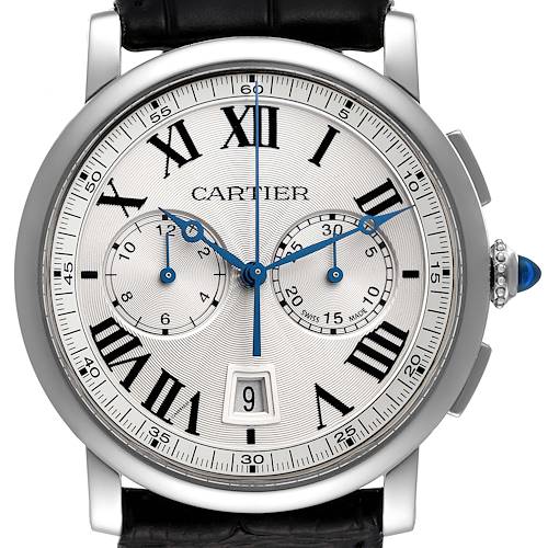Photo of Cartier Rotonde Chronograph Silver Dial Steel Mens Watch WSRO0002