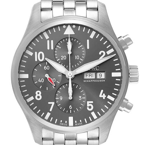 Photo of IWC Pilot Spitfire Automatic Chronograph Steel 43mm Mens Watch IW377719 Box Card