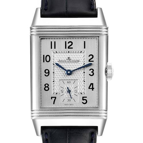 Photo of Jaeger LeCoultre Reverso Classic Steel Mens Watch 214.8.62 Q3858520 Box Card