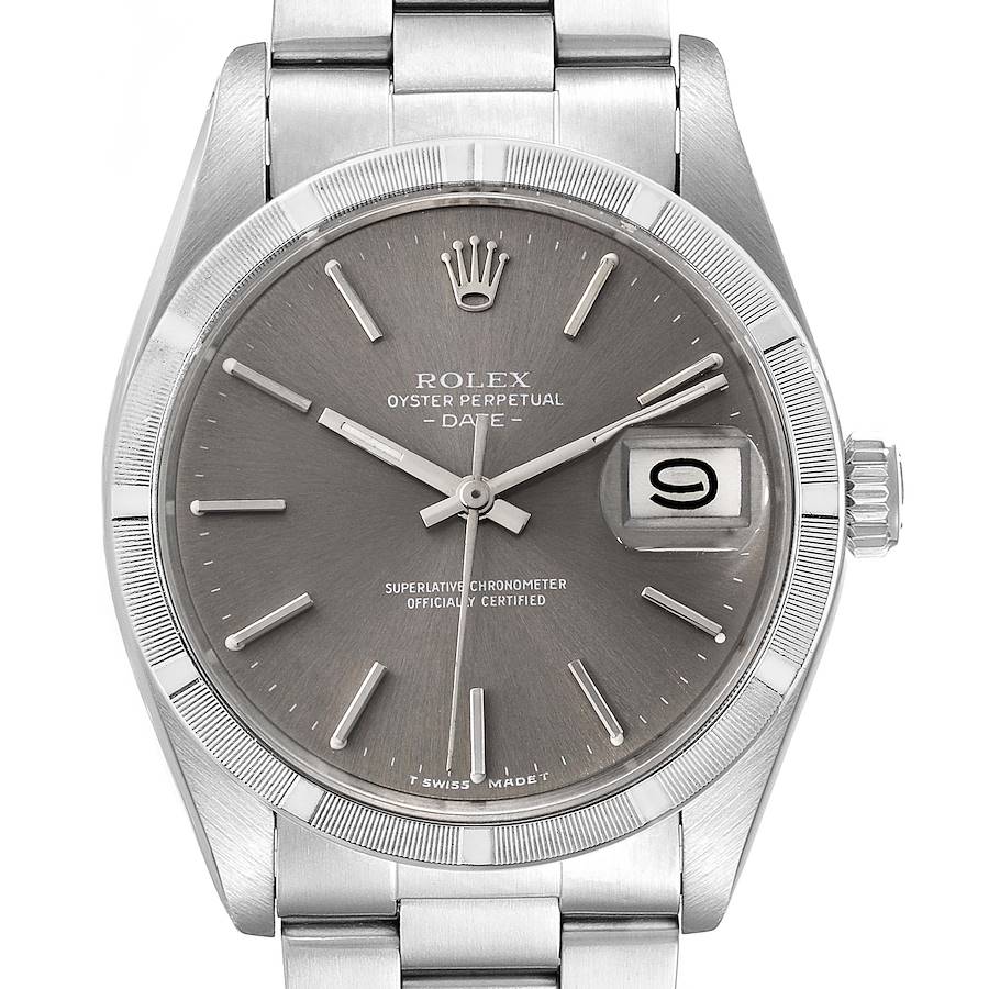 Rolex Date Vintage Grey Ghost Dial Stainless Steel Mens Watch 1501 SwissWatchExpo