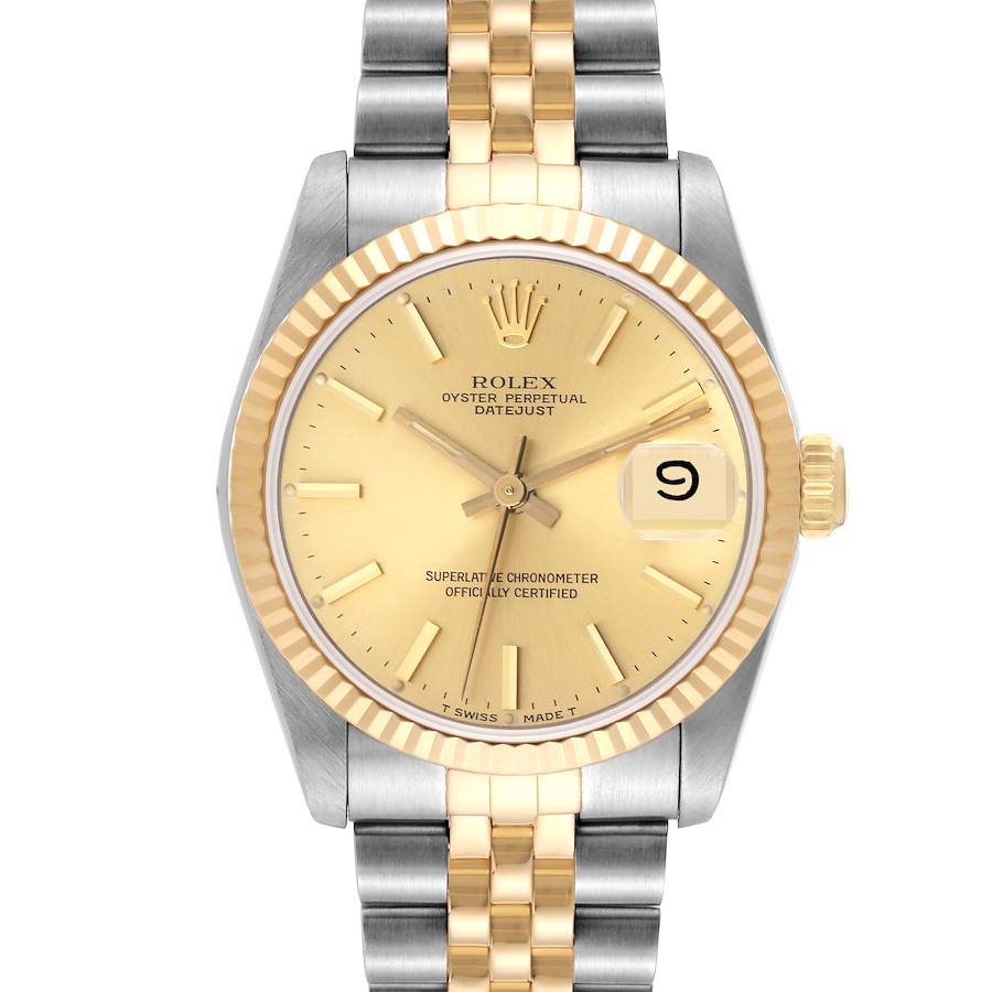 NOT FOR SALE Rolex Datejust Midsize Champagne Dial Steel Yellow Gold Ladies Watch 68273 PARTIAL PAYMENT SwissWatchExpo