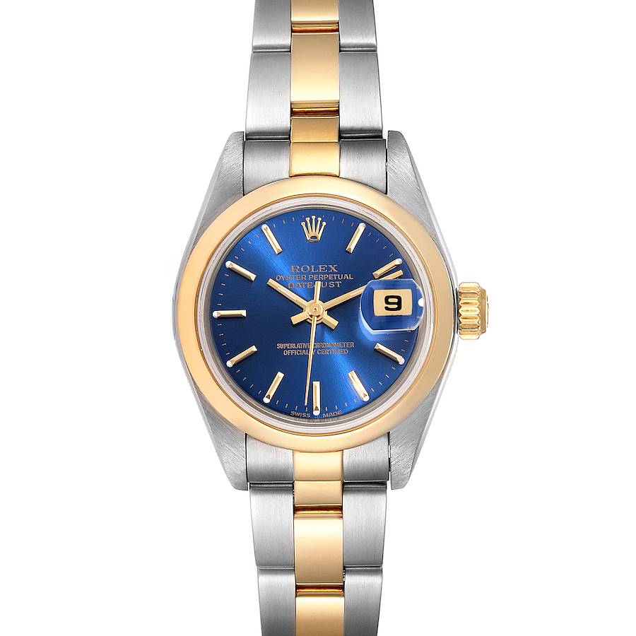 Rolex Datejust Steel 18k Yellow Gold Blue Dial Ladies Watch 79163 SwissWatchExpo
