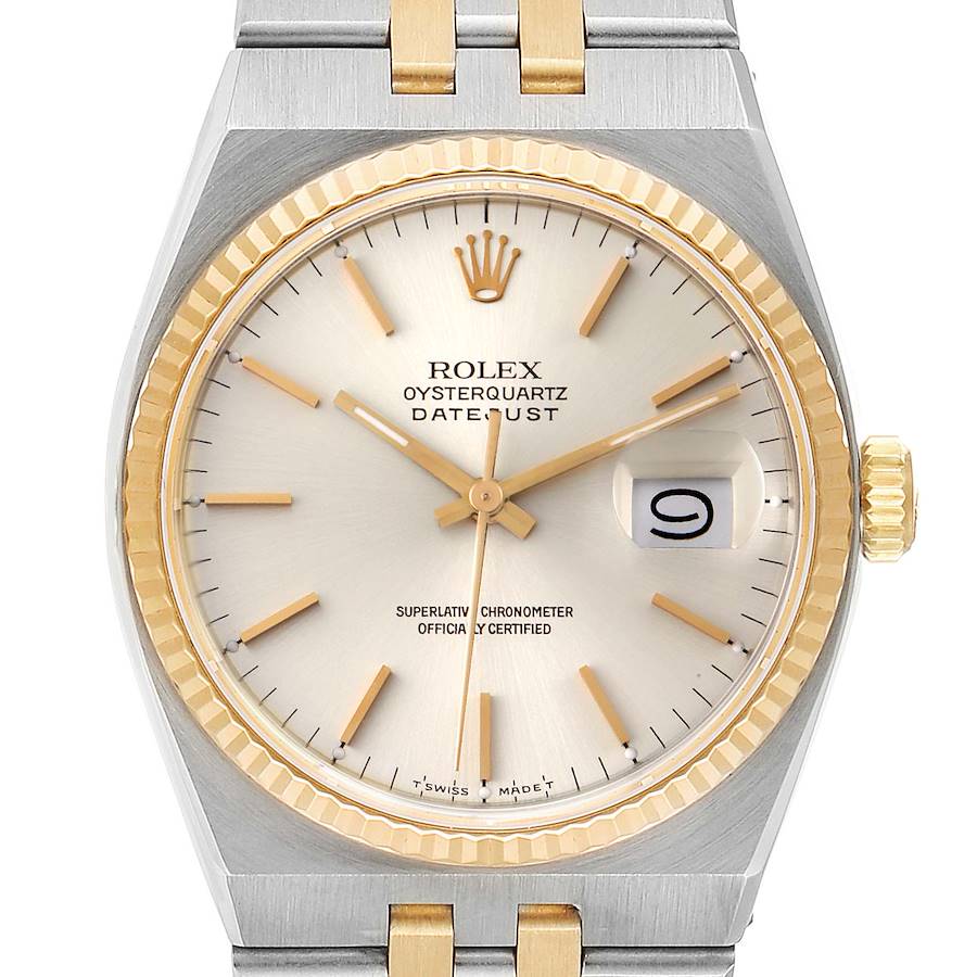 Rolex Oysterquartz Datejust 36mm Steel Yellow Gold Mens Watch 17013 SwissWatchExpo
