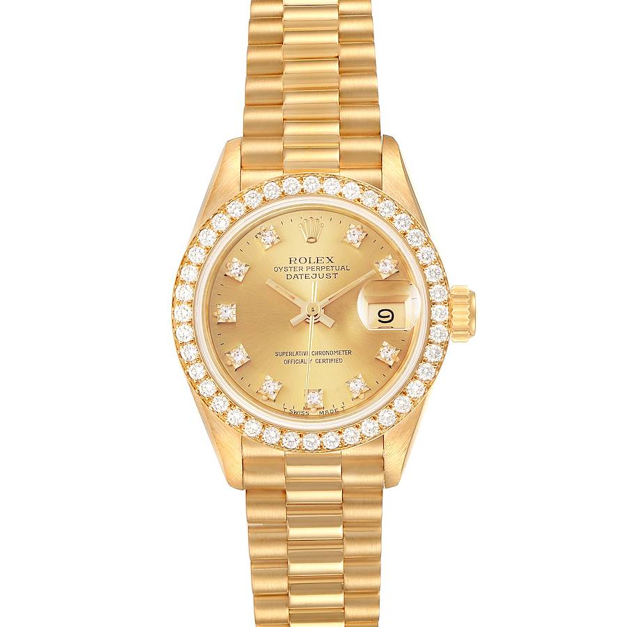 Rolex President Datejust Yellow Gold Diamond Ladies Watch 69138 SwissWatchExpo