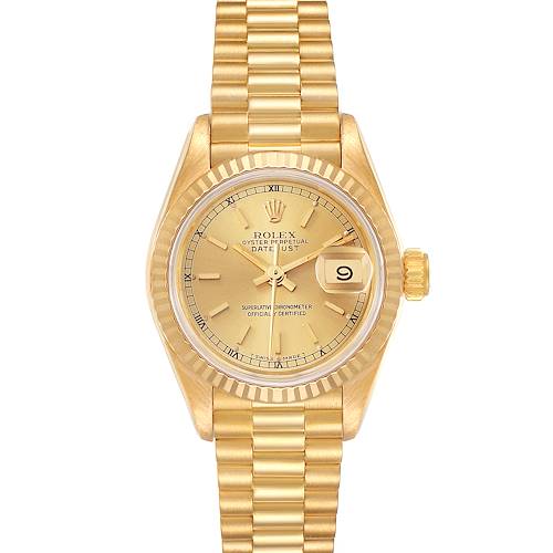 Photo of Rolex President Datejust Yellow Gold Ladies Watch 69178 Box Papers