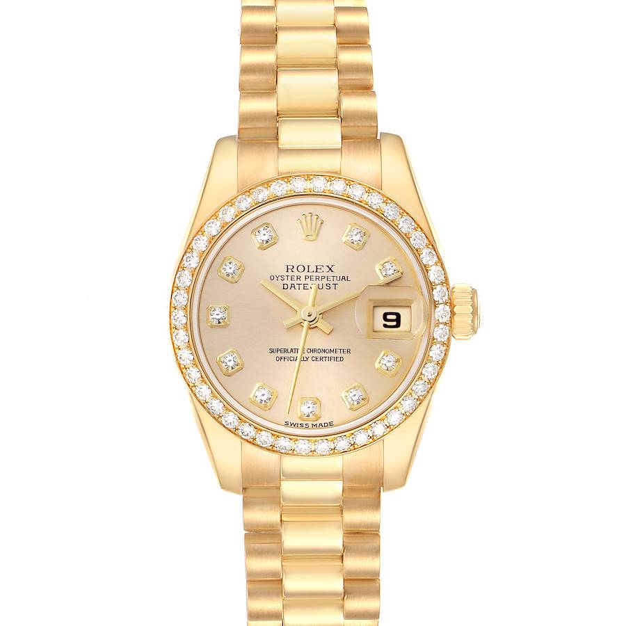 Rolex President Yellow Gold Diamond Ladies Watch 179138 Box Papers SwissWatchExpo