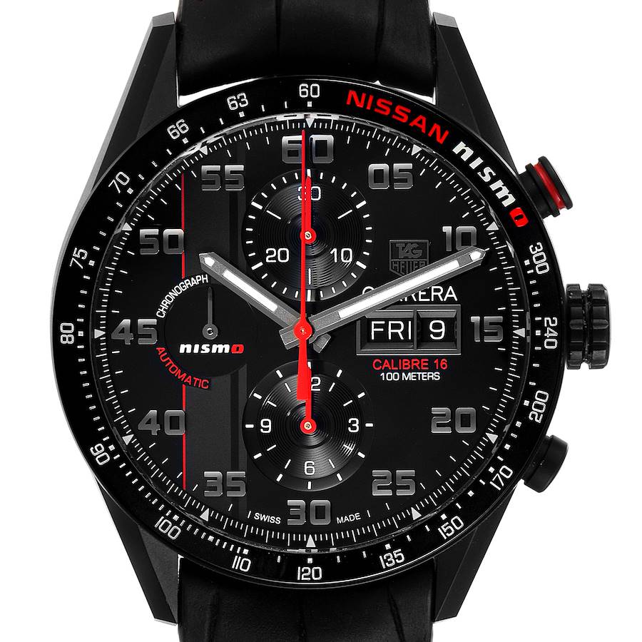 Tag Heuer Carrera Day Date LE Nissan NISMO Mens Watch CV2A82 Box Card SwissWatchExpo