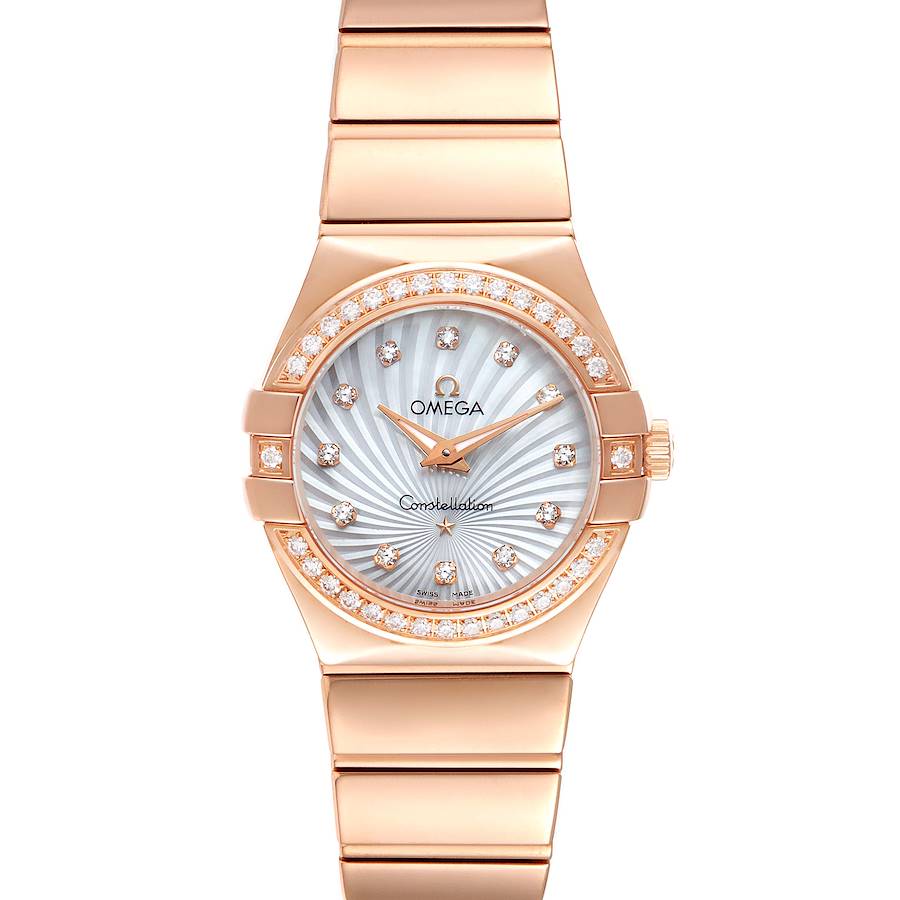 Omega Constellation Rose Gold Mother of Pearl Diamond Ladies Watch 123.55.24.60.55.005 SwissWatchExpo