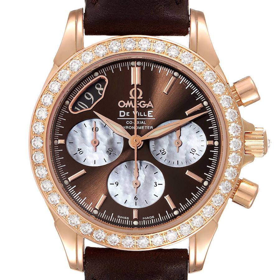 Omega DeVille Co-Axial Rose Gold Diamond Ladies Watch 4677.60.37 SwissWatchExpo