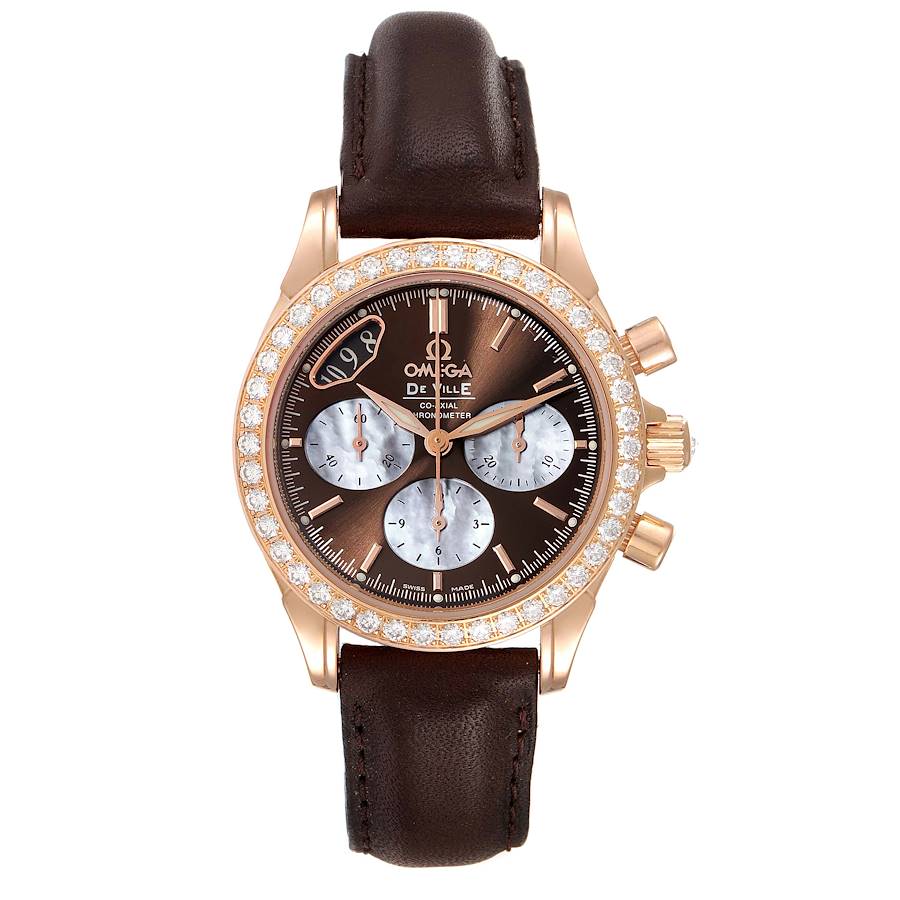 Omega DeVille Co-Axial Rose Gold Diamond Chronograph Ladies Watch