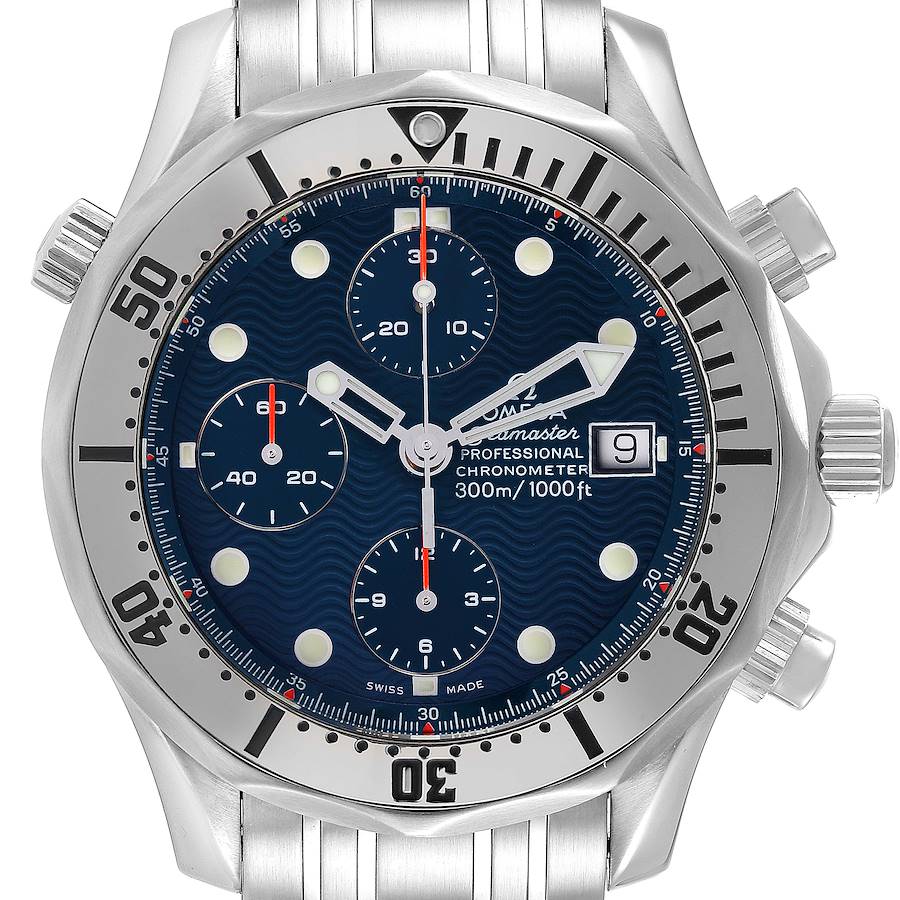 NOT FOR SALE Omega Seamaster Chronograph Blue Dial Steel Mens Watch 2598.80.00 PARTIAL PAYMENT +2 EXTRA LINKS SwissWatchExpo