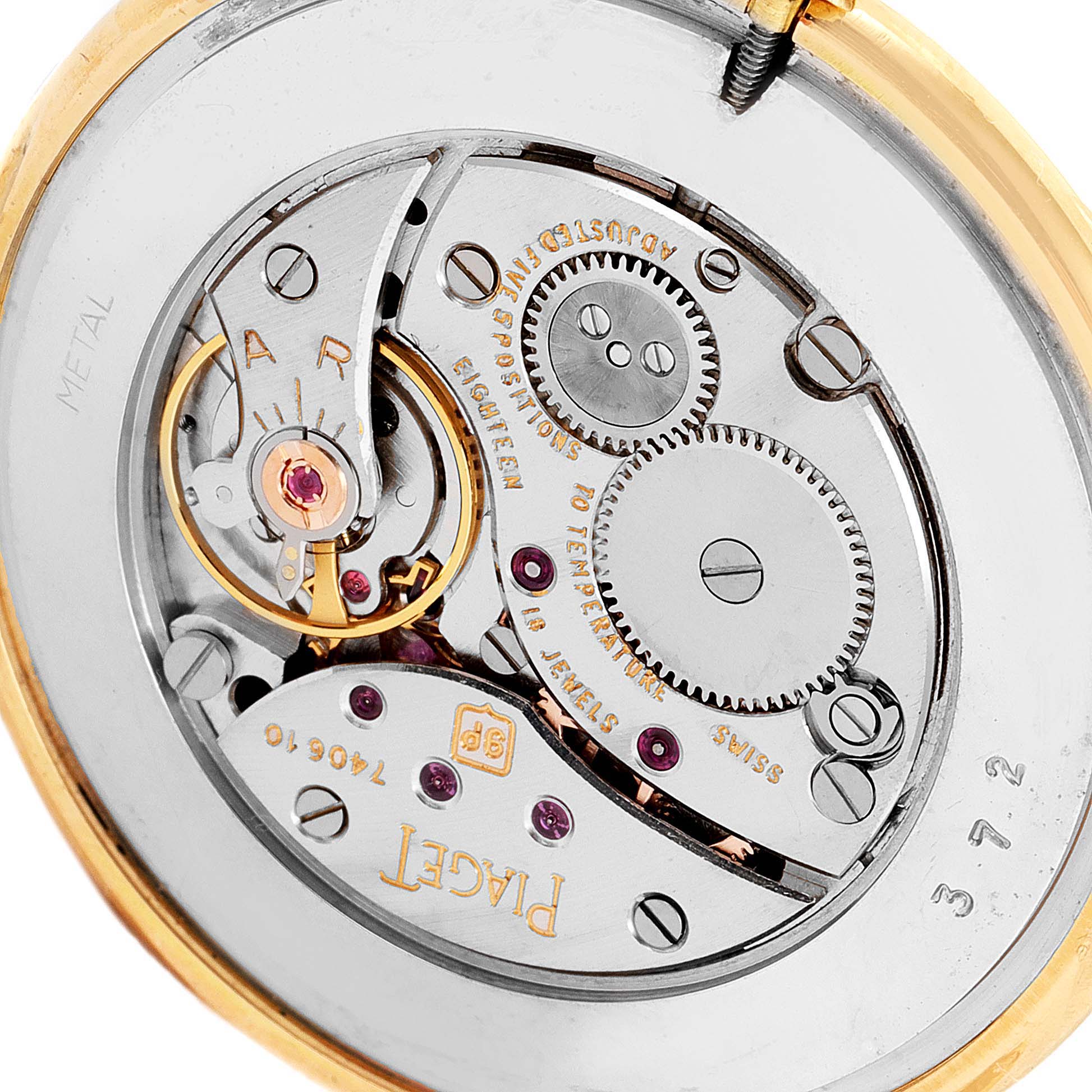 This image shows the internal mechanism and movement of the Piaget 9035 Men
s Yellow Gold Green Dial 9035 Men
s Yellow Gold Green Dial 9035 Yellow Gold Malachite Stone Dial Vintage Mens Watch.