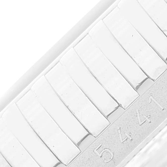 The image shows a close-up of the bracelet links and part of the serial number on a Rolex Cellini 5441 Men's White Gold Silver Dial 5441 Men's White Gold Silver Dial watch.
