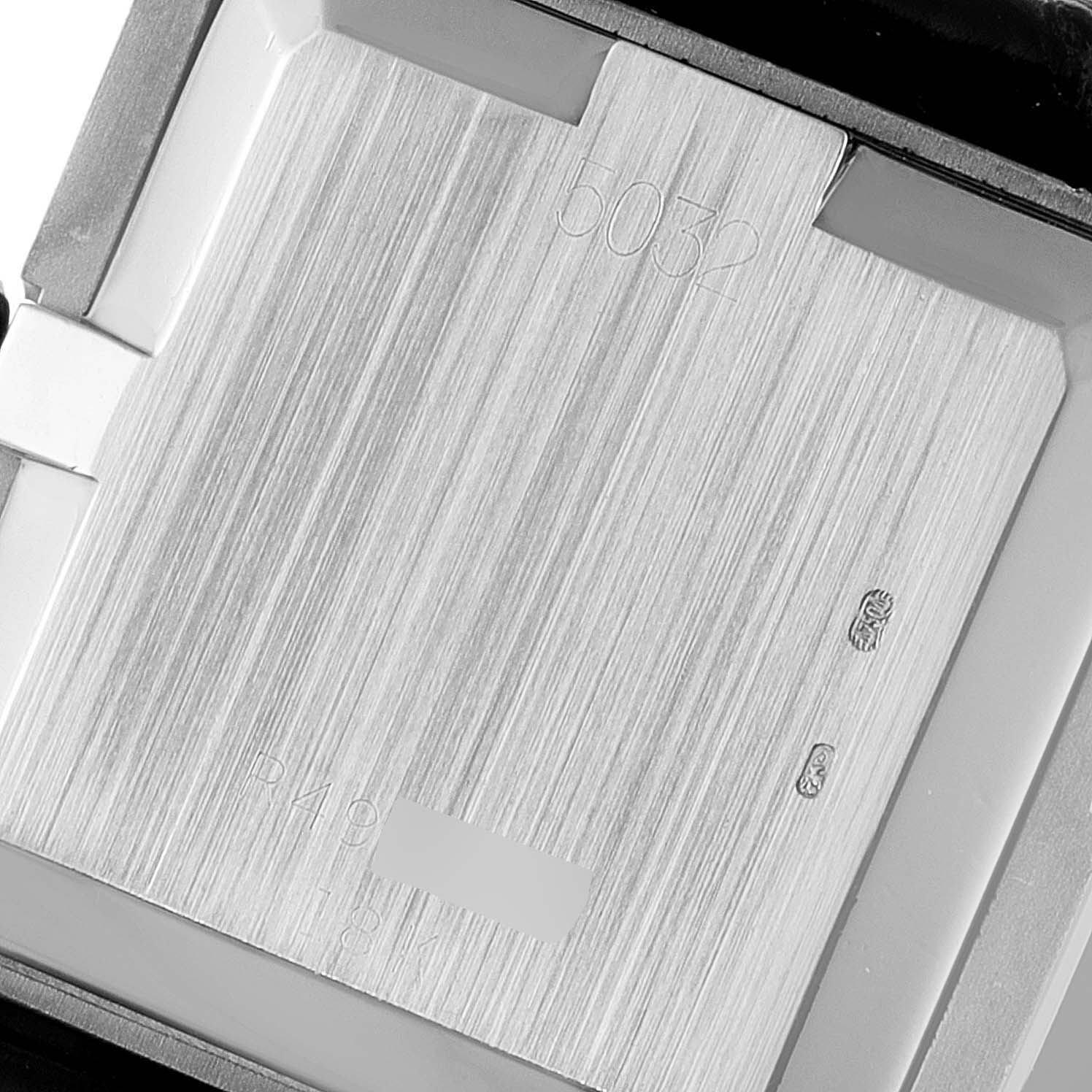 The image shows the engraved case back of a Rolex Cellini 5032 Men's White Gold Champagne Dial 5032 Men's White Gold Champagne Dial watch, displaying its model and other markings.