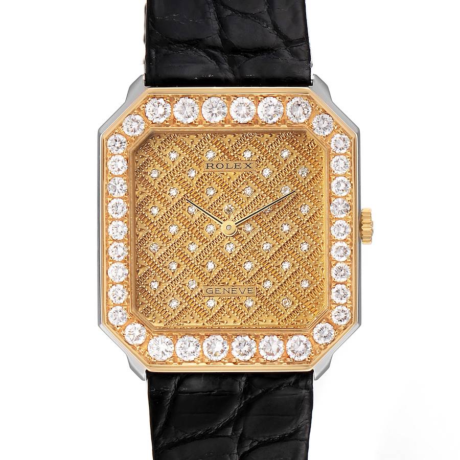 Rolex Cellini Yellow Gold Diamond Vintage Mens Watch 5032 SwissWatchExpo