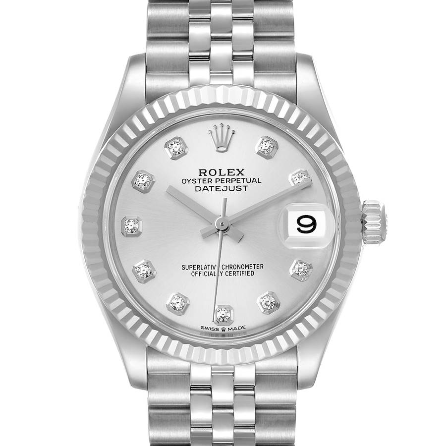Rolex Datejust 31 Steel White Gold Diamond Dial Ladies Watch 278274 Box Card SwissWatchExpo