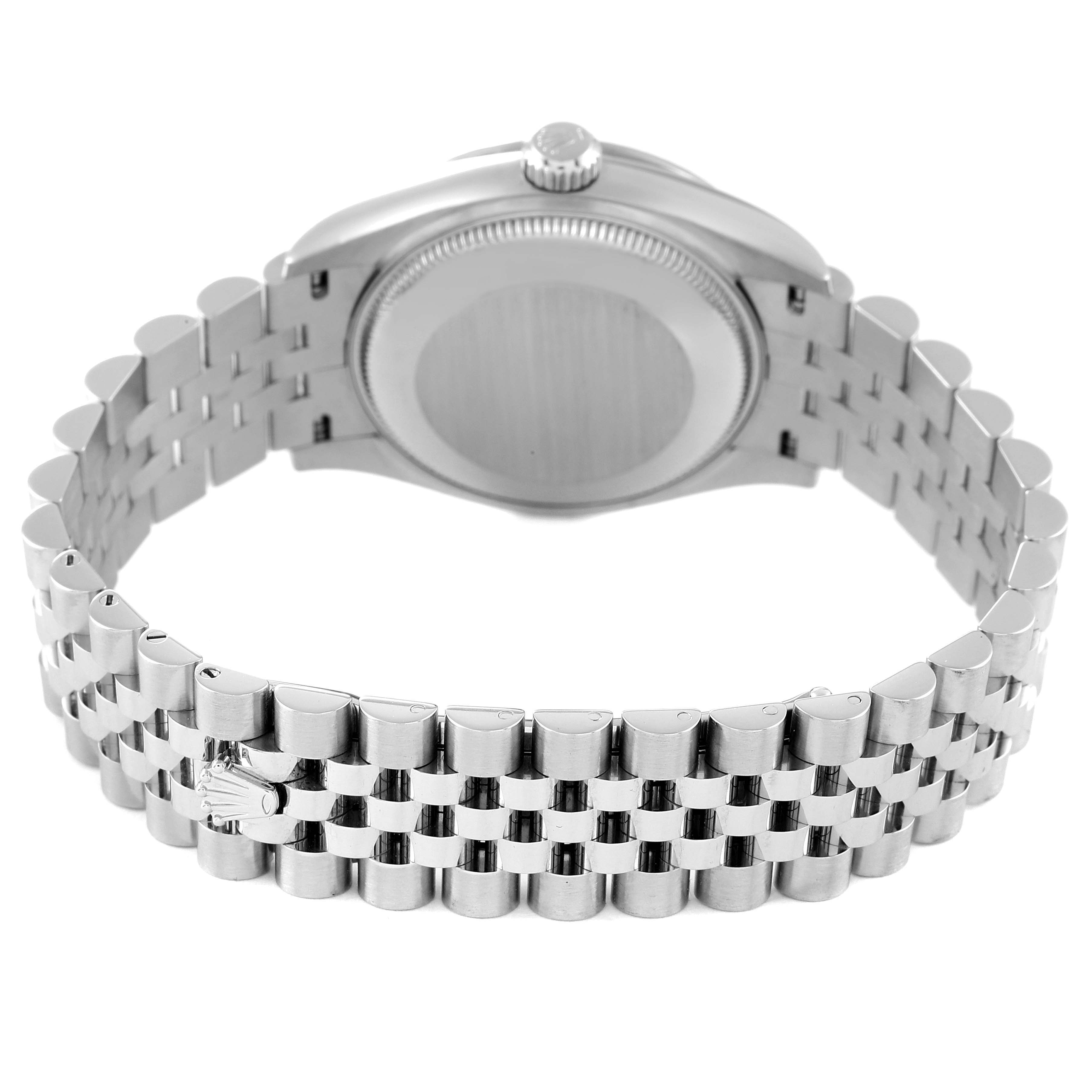This image shows the back view of a Rolex Mid-Size 278274 Women's Stainless Steel Silver Dial 278274 Women's Stainless Steel Silver Dial model, focusing on the case back and bracelet.